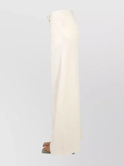 Ballantyne Wide-leg Trousers With Belt Loops And Pockets In White