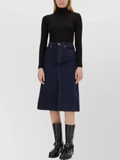 Burberry Midi Skirt In Blue