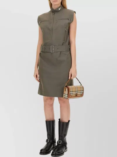 Burberry Linen Dress In Green