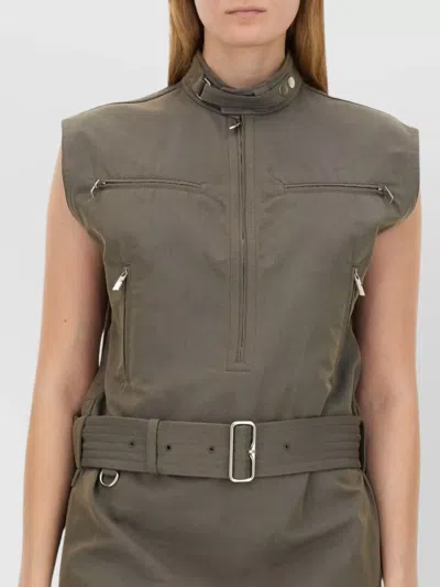 Burberry Linen Dress In Green