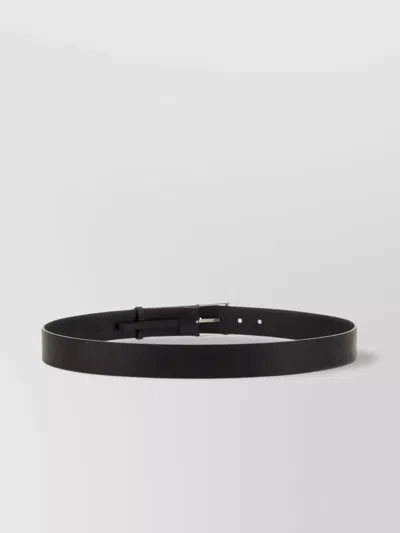 Burberry Rectangular Buckle Leather Belt In Black