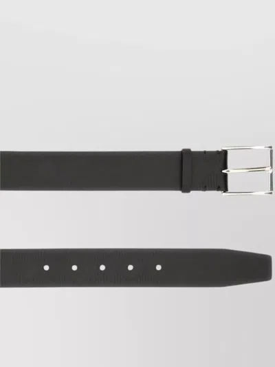 Burberry Rectangular Buckle Leather Belt In Black