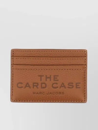 Marc Jacobs The Card Case Debossed-logo Wallet In Brown