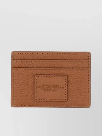 Marc Jacobs The Card Case Debossed-logo Wallet In Brown