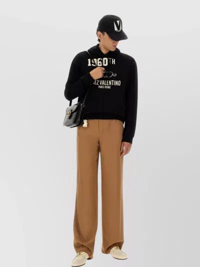 Valentino Garavani Hoodie With Logo Print In Black