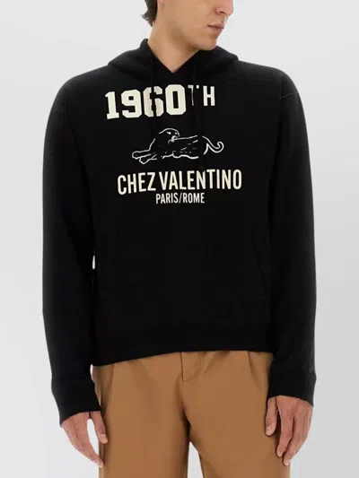 Valentino Garavani Hoodie With Logo Print In Black