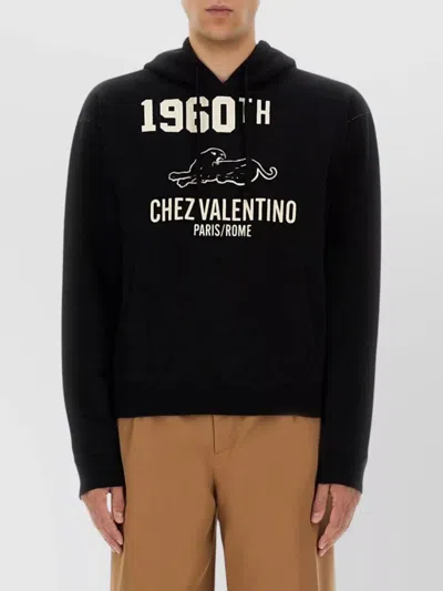 Valentino Garavani Hoodie With Logo Print In Black