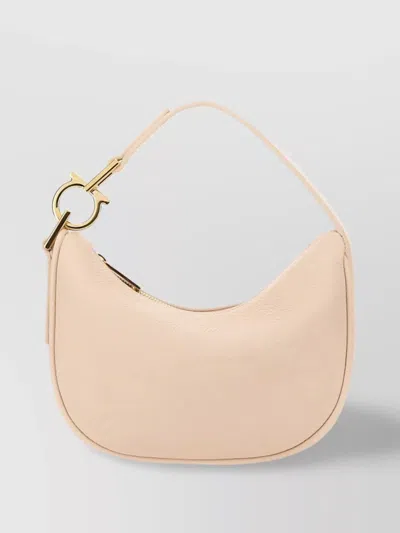 Ferragamo Curved Mini Hobo Bag With Top Handle