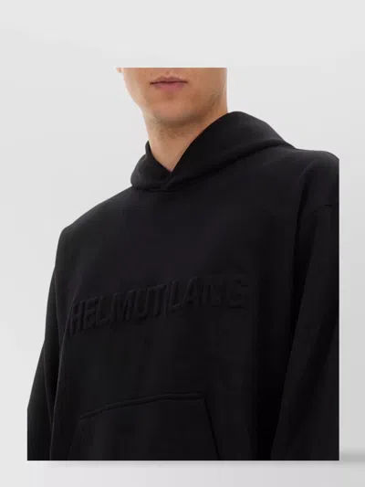 Helmut Lang Sweatshirt With Embossed Logo In Black