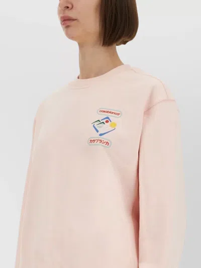 Casablanca Mountain Sports Crewneck Sweater In Pink
