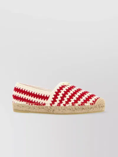 Prada Espadrillas In Crochet Bicolor Donna In Red