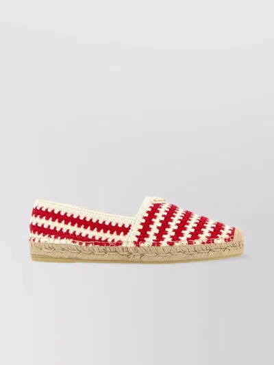 Prada Espadrillas In Crochet Bicolor Donna In Red