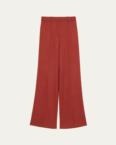 Adam Lippes Wyatt Stretch Canvas Wide-leg Pants In Red