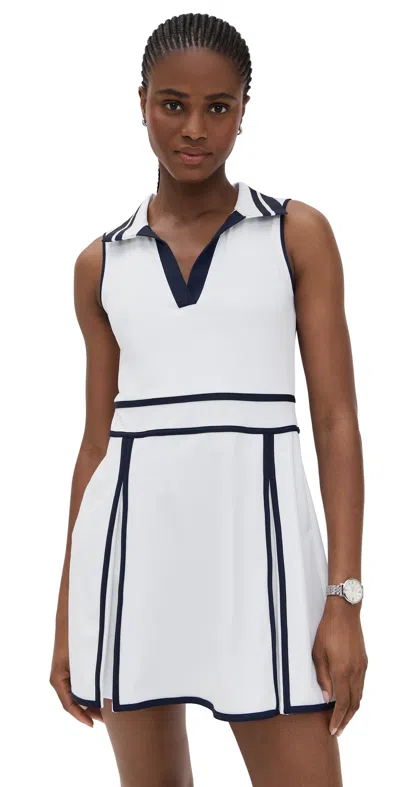 Addison Bay Aces Dress Navy In White