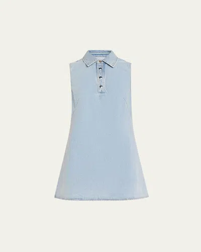 Frame The City Shift Denim Dress In Blue
