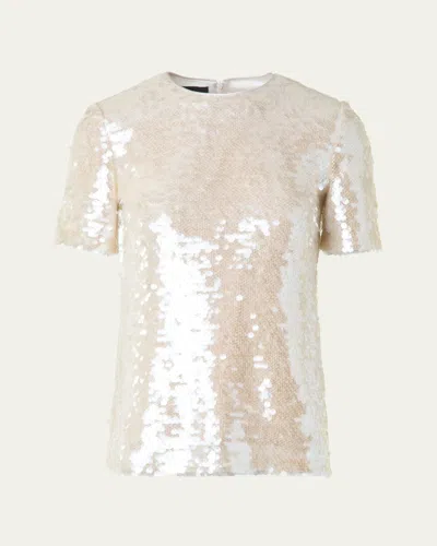 Akris Sequined Sheer Shoulder Blouse In Multi