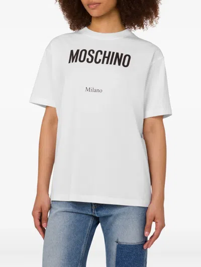Moschino Classic Cotton T-shirts And Polos Collection In White