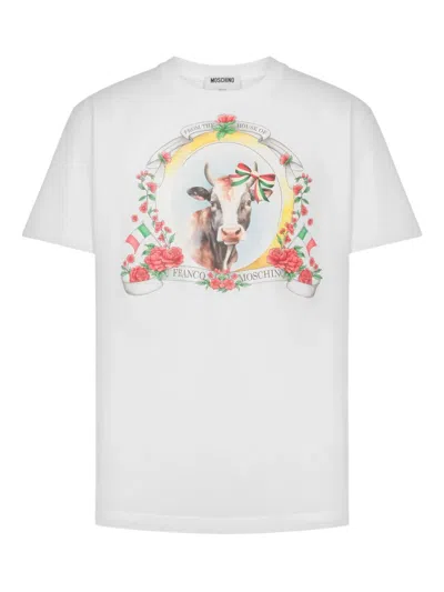 Moschino Organic Cotton Jersey T-shirt Archive In White
