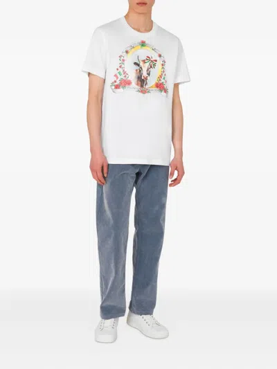 Moschino Organic Cotton Jersey T-shirt Archive In White