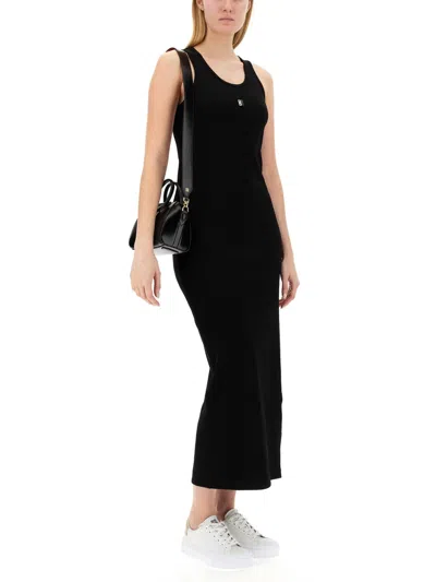 Givenchy 4g Plaque Cotton Long Dress In Black