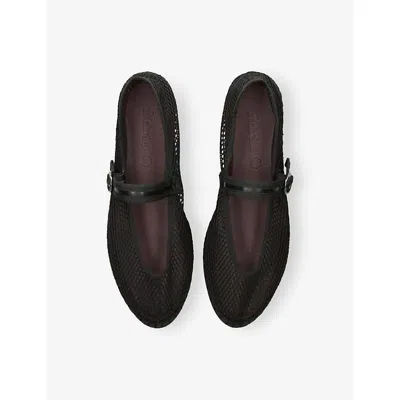 Flabelus Isabella Mesh Ballet Flats In Black