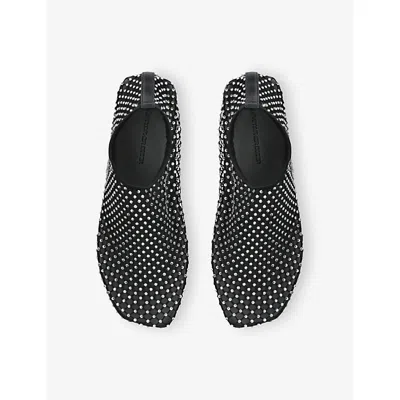 Christopher Esber Minette Crystal Mesh Ballet Flats In Black Nylon In Black
