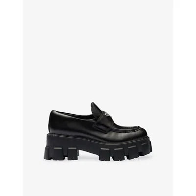 Prada Black Monolith 65mm Chunky Loafers