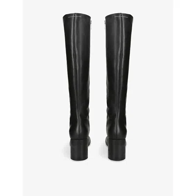 Mm6 Maison Margiela Mm6 By Maison Margiela Black Leather Tabi Boot In Black