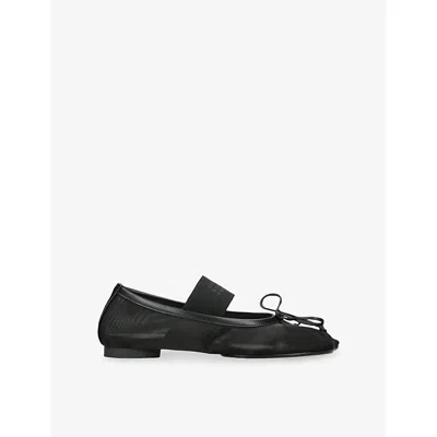 Mm6 Maison Margiela Womens Mm6 Anatomic Mesh Ballet Flats In Black