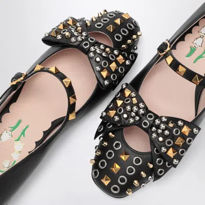 Valentino Garavani Ballerina Mary-jane Bowow With Studs In Multi