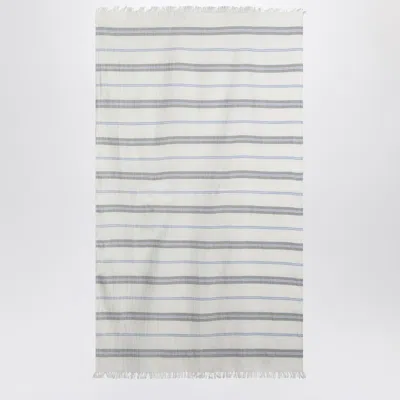 Tekla White Beach Towel With Striped Pattern In White
