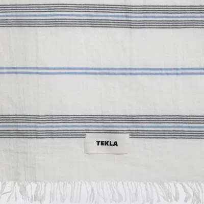 Tekla White Beach Towel With Striped Pattern In White