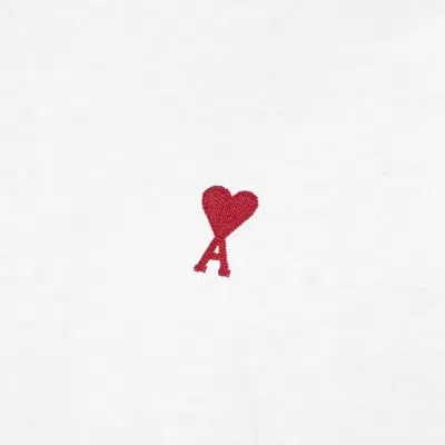 Ami Alexandre Mattiussi Ami Paris White Ami De Coeur T-shirt In White