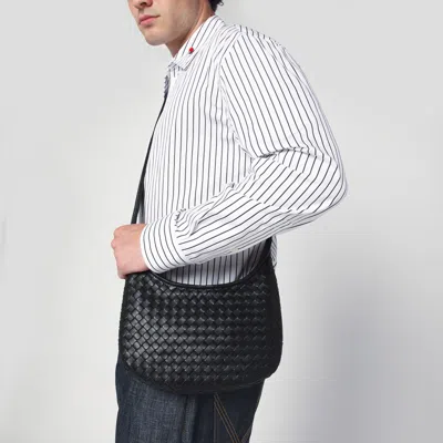 Bottega Veneta Brown Veneto Crossbody Bag In Black