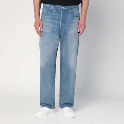 Auralee Light Indigo Jeans With Washed Effect In Blue