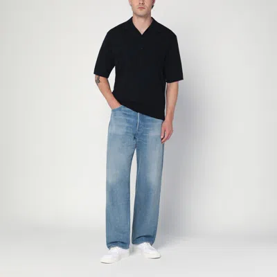 Auralee Light Indigo Jeans With Washed Effect In Blue