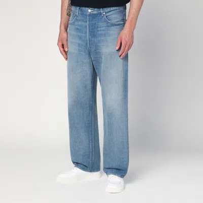 Auralee Light Indigo Jeans With Washed Effect In Blue