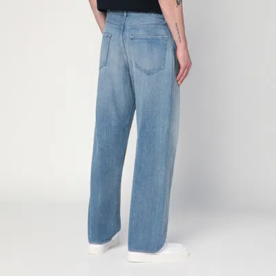 Auralee Light Indigo Jeans With Washed Effect In Blue