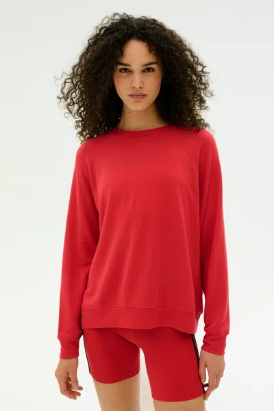 Splits59 Andie Fleece Crewneck Sweatshirt In Red