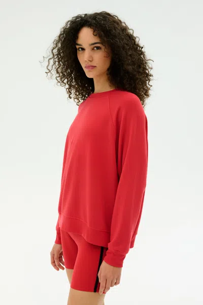 Splits59 Andie Fleece Crewneck Sweatshirt In Red