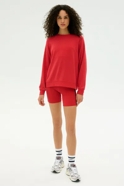 Splits59 Andie Fleece Crewneck Sweatshirt In Red