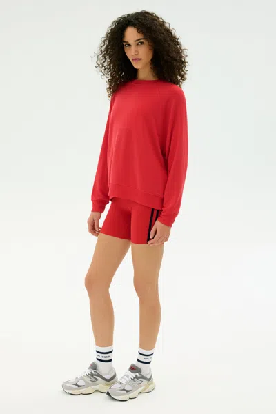 Splits59 Andie Fleece Crewneck Sweatshirt In Red