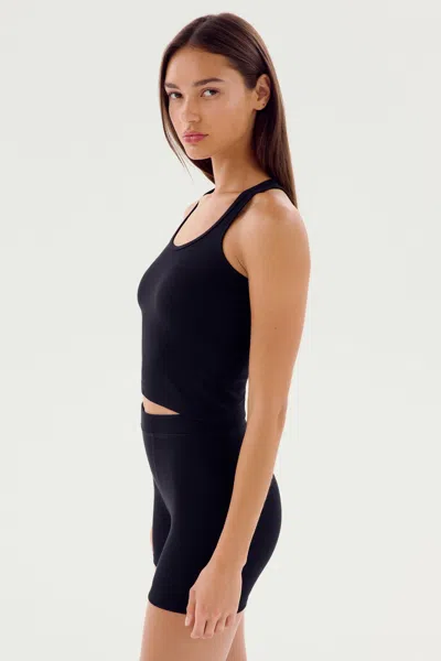 Splits59 Ashby Ribbed Tank Top In Black In Black