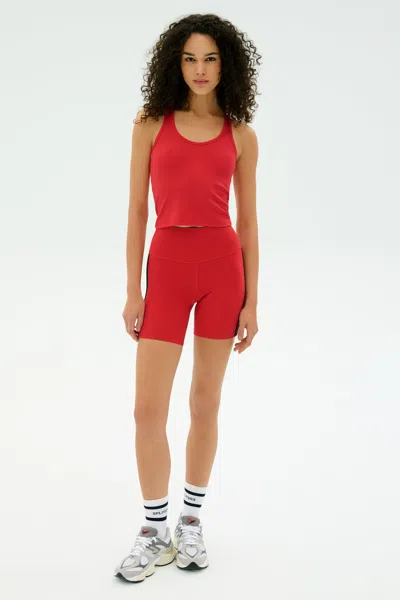 Splits59 Ashby Rib Crop Tank Pirate Red