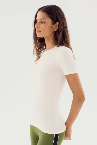 Splits59 Louise Rib Short Sleeve Top In White In White