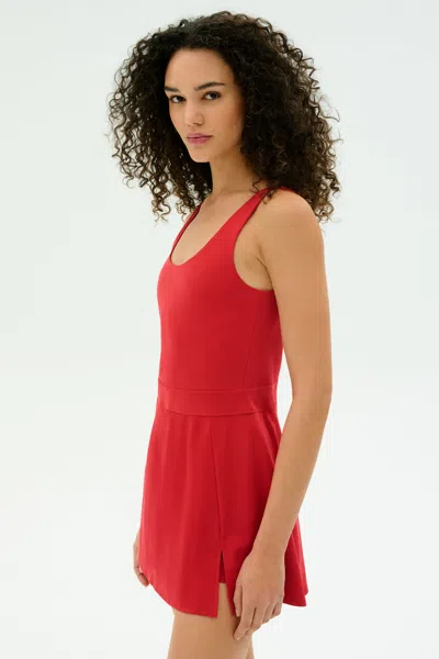 Splits59 Martina Rigor Mini Dress In Pirate Red In Animal Print