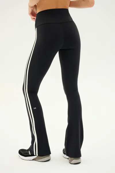Splits59 Raquel Stripe High-waisted Flare Pant In Black
