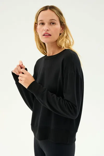 Splits59 Womens Black Black Sonja Relaxed-fit Stretch-woven Sweatshirt In Black