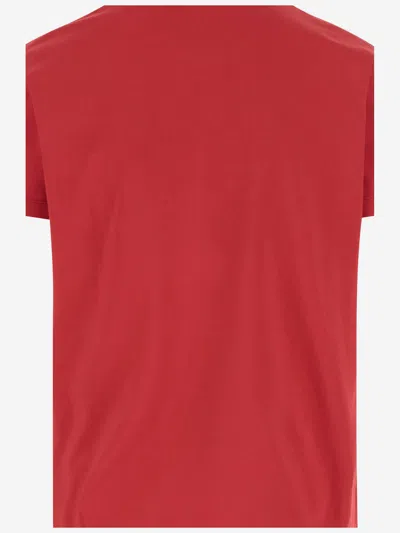 Dsquared2 Red Crewneck T-shirt With Logo Lettering On The Front In Red