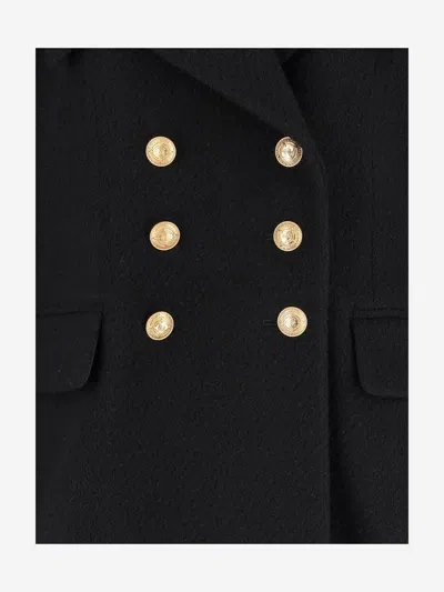 Chloé Double-breasted Virgin Wool Blend Blazer In Black